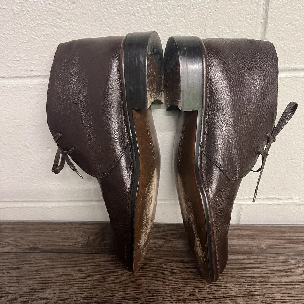 John Varvatos Men Size 9 Brown Leather Chukka Boots Handmade Italy F199D3 77 204